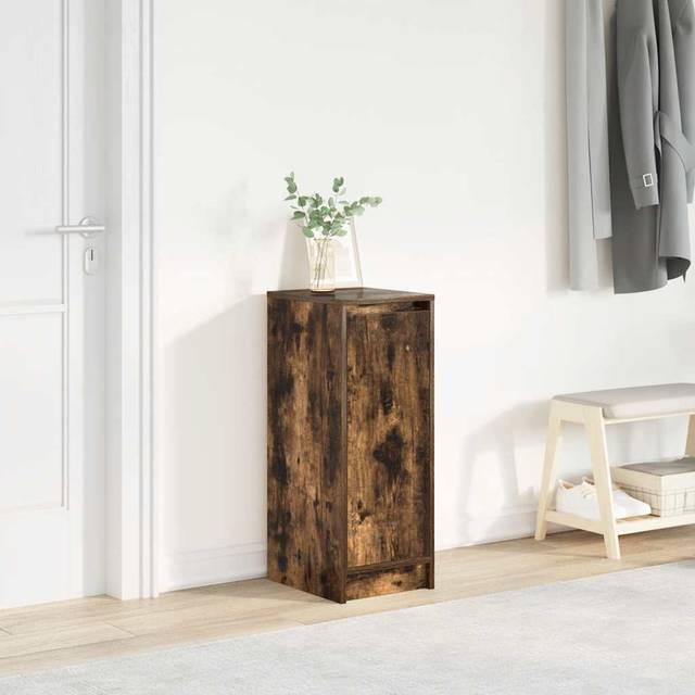 vidaXL Shoe Cabinet Smoked Oak 29.5x34x76 cm Engineered Wood - Brown
