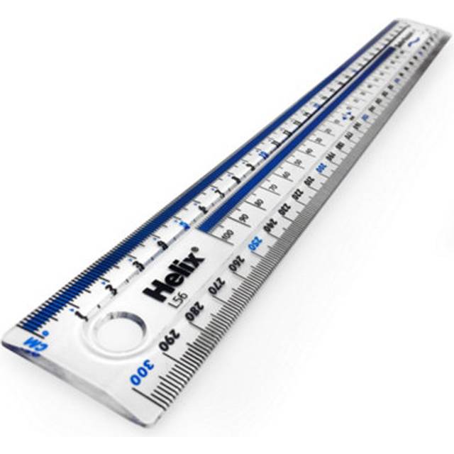 Helix Clear Plastic Ruler One Size blue