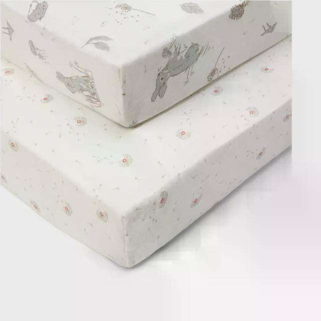 Tutti Bambini Pack of 2 Cocoon COT Fitted Sheet-White/Brown
