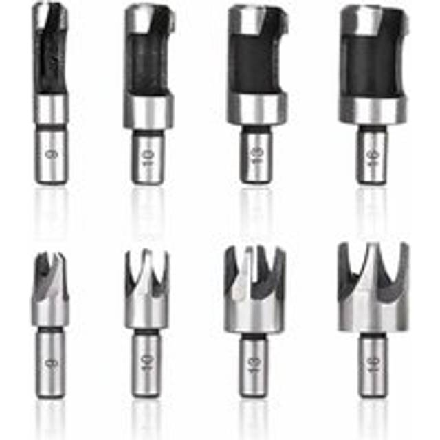Aiperq - Wood Plug Drill Bits, 6mm/10mm/13mm/16mm Wood Plug Drill Bit, Carbon Steel Wood Plug Drill for Woodworking, Claw and Conical Wood Drill Bits