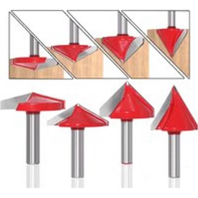 9Pcs Straight v Groove Cutter, 60° 90° 120° 150°, 8mm Shank, 3D v Shape Woodworking Milling Cutter cnc Engraving Cutter
