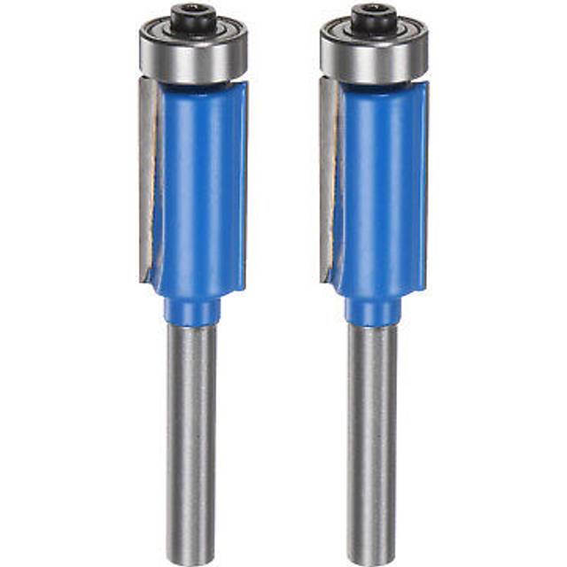 2pcs Flush Trim Router Bit 6mm Shank 1/2 Dia For Woodworking Blue