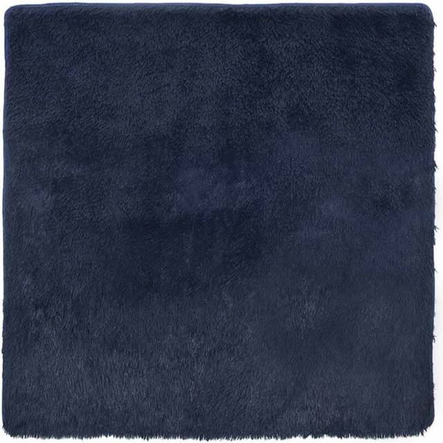 Ryamatta med lång lugg NAVARRA marinblå 200x200 cm polyester