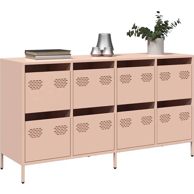 (pink) vidaXL Sideboard Black 135x39x73.5 cm Cold-rolled Steel storage cabinet