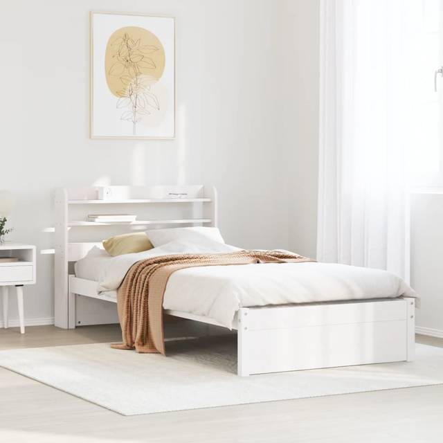 Vidaxl - Bed Frame with Headboard without Mattress White 75x190 cm Small Single