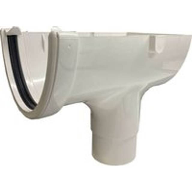 FloPlast Deepflow/ Hi-Cap Gutter Stopend Outlet - 115mm x 75mm White