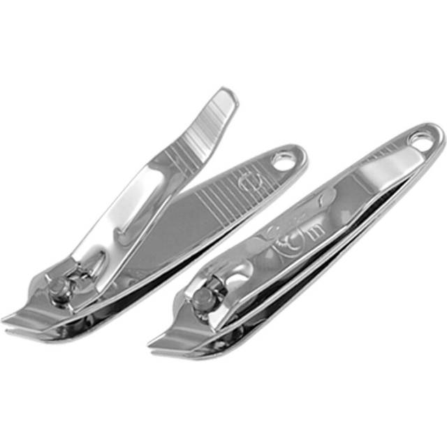 Sourcingmap 2 PCS Angled Nail Clipper Set, Metal Slanted Edge Nail Cutting Clippers for Women and Men, Sharp Fingernail Cutter Toenail Clippers for