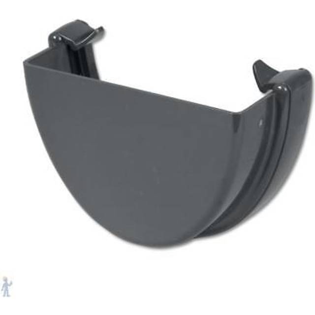 FloPlast Deepflow/ Hi-Cap Gutter External Stopend - 115mm x 75mm Grey
