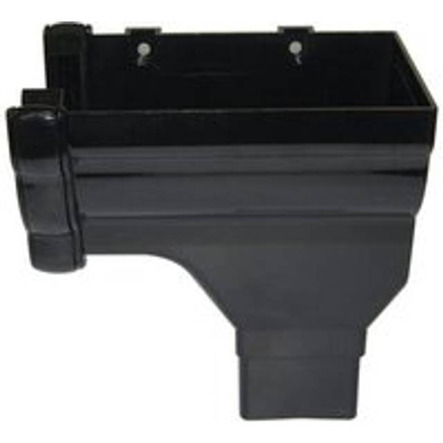 FloPlast Ogee Gutter Stopend Outlet Right Hand - 110mm x 80mm Black