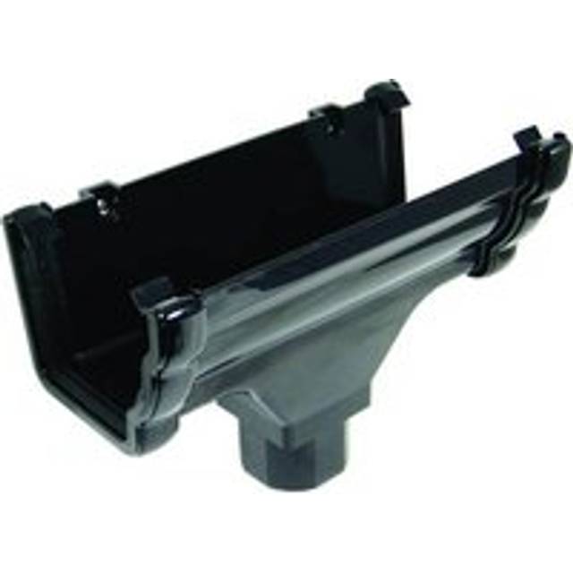 FloPlast Ogee Gutter Running Outlet - 110mm x 80mm Black