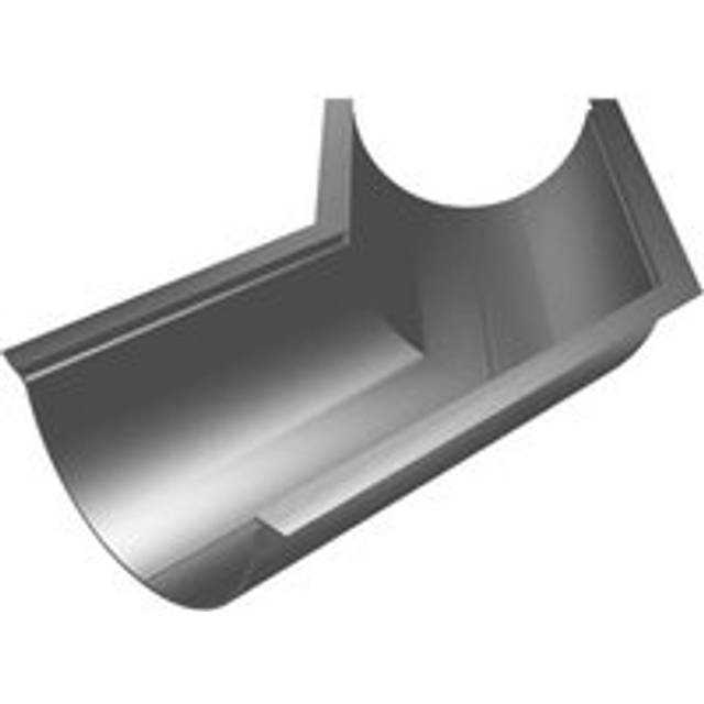 Aluminium Beaded Half Round Gutter Angle - 135 Degree x 114mm PPC Finish Anthracite Grey