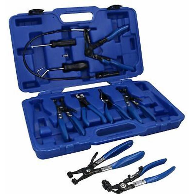 Hose Clamp Clip Plier Set, Swivel Jaw Flat Band Angled Removal Tool 9pc At613