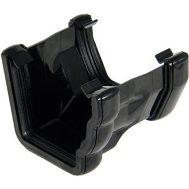 FloPlast Square to Ogee Right Hand Gutter Adaptor - Black