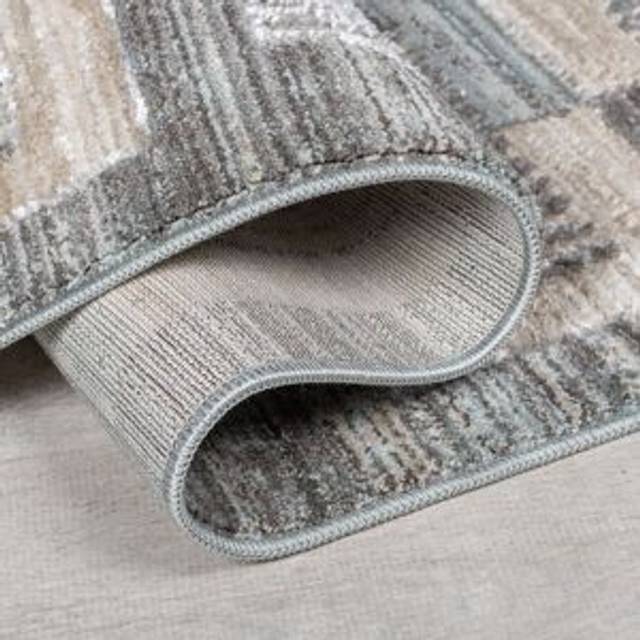Evelyn Blocks Checked Rug - Evelyn Natural