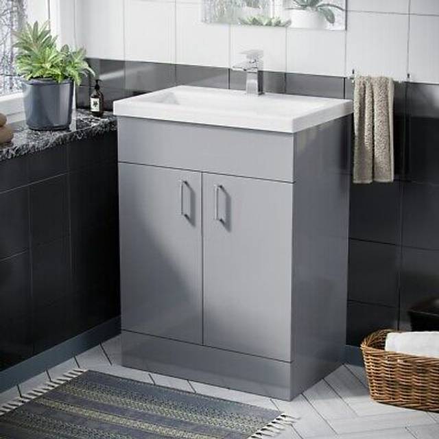 Nanuya Floorstanding Vanity Basin Unit Grey Flat Pack