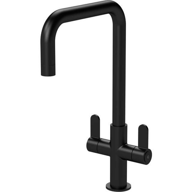 Kitchen Mono Mixer Tap with 2 Lever Handles, 361mm - Matt Black