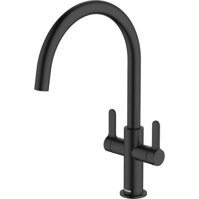 McAlpine Teviot Matt Black Twin Lever Kitchen Mixer Tap