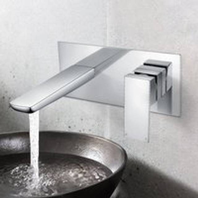 Nes Home - Astra Contemporary Concealed Wall Mounted Basin Sink Mixer Tap & Waste
