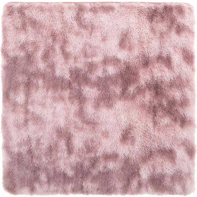 Ryamatta med lång lugg NAVARRA dammig rosa 120x120 cm polyester