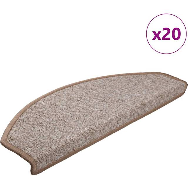 vidaXL Stair Mats 20 pcs Light Brown 65x24x4 cm