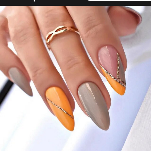 24xlong False Nails French Manicure Fake Press On Full Cover Nails glue sticker