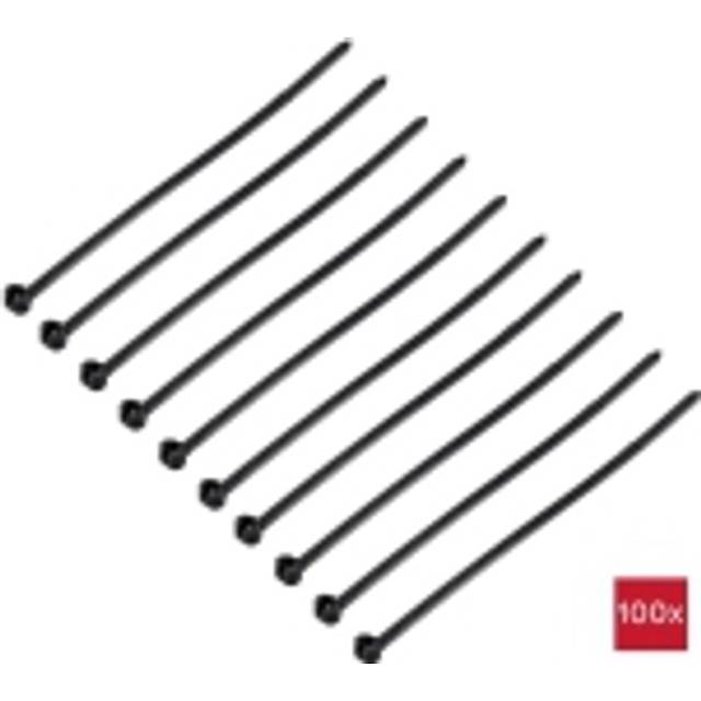 TRU COMPONENTS TC-12814184 Buntband 100 mm 3 mm Svart Med metalltunga, UV-väderstabiliserad 100 st