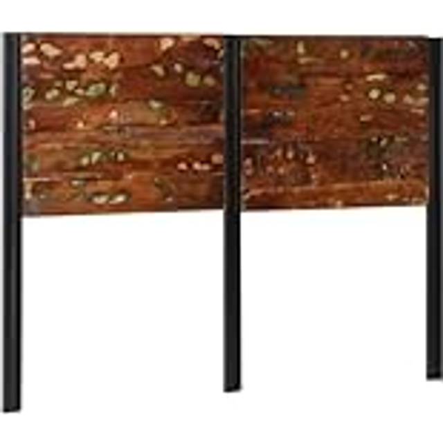 vidaXL Headboard 140 cm Solid Wood Reclaimed and Iron - Brown