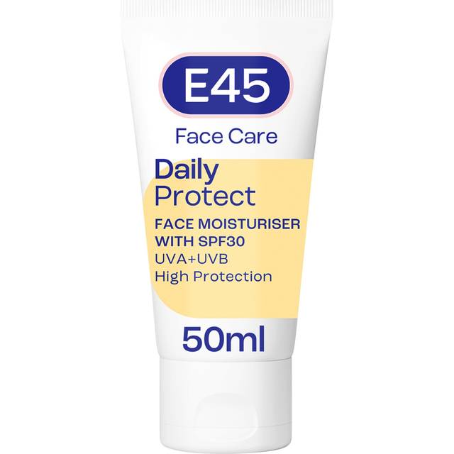 SPF Face Moisturiser - Hydrating Face SPF Moisturiser Formulated with UV Sun Filters UVA/UVB - E45 Face Cream with SPF 30 for Dry Skin, Sensitive Skin