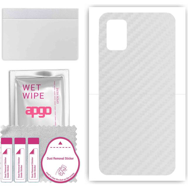 apgo Protective Skin Sticker for the back compatible with Samsung Galaxy A51 5G, Wrap Film, Foil, Vinyl - Pattern Transparent Carbon
