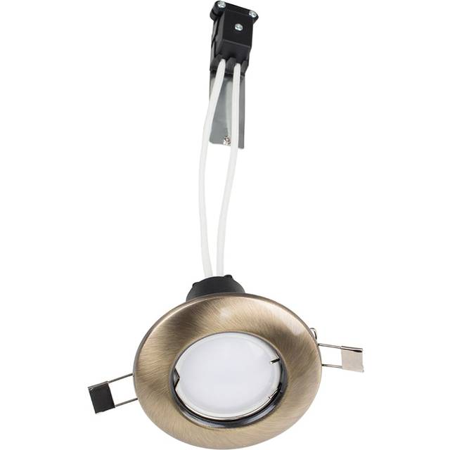 ValueLights Antique Brass Warm White LED Ceiling Downlight 10 Pack - Gold