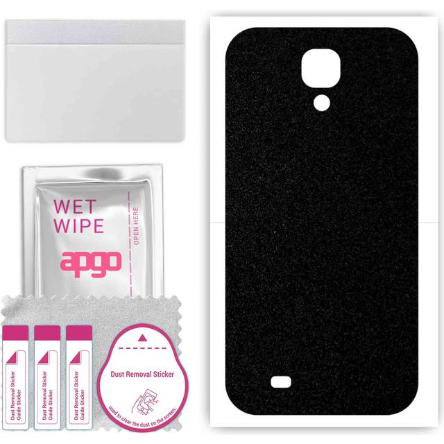 apgo Protective Skin Sticker for the back compatible with Samsung Galaxy S4 Active i9295, Wrap Film, Foil, Vinyl - Pattern Matte Black