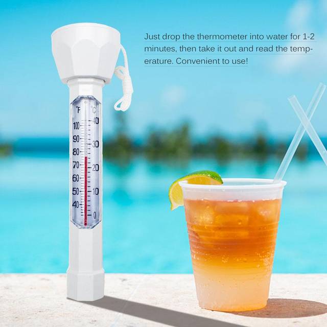 Swimming Pool Floating Thermometer Easily Readable Thermograph Water Temperature Testing Tool with white