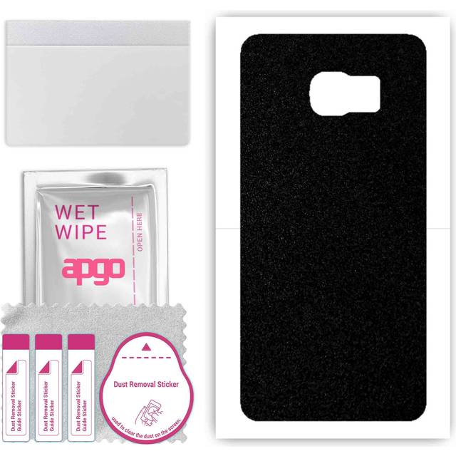 apgo Protective Skin Sticker for the back compatible with Samsung Galaxy S6 Edge Plus SM-G928F, Wrap Film, Foil, Vinyl - Pattern Matte Black