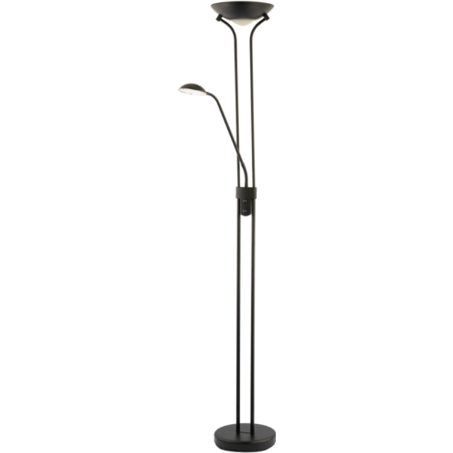 LED Mother and Child Floor Lamp with Rotary Dimmer Switches and Reading Light - Black - One Size