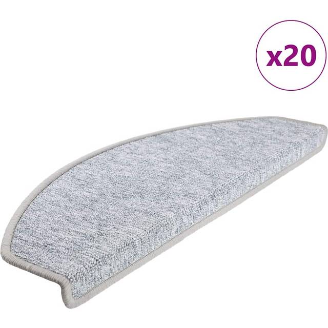 vidaXL Stair Mats 20 pcs Light Grey 65x24x4 cm