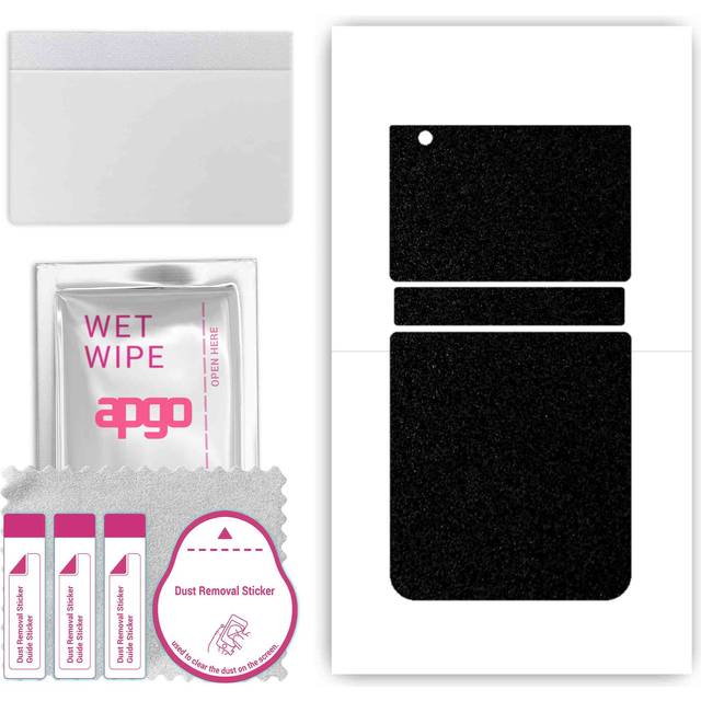 apgo Protective Skin Sticker for the back compatible with Samsung Galaxy Z Flip 3, Wrap Film, Foil, Vinyl - Pattern Matte Black