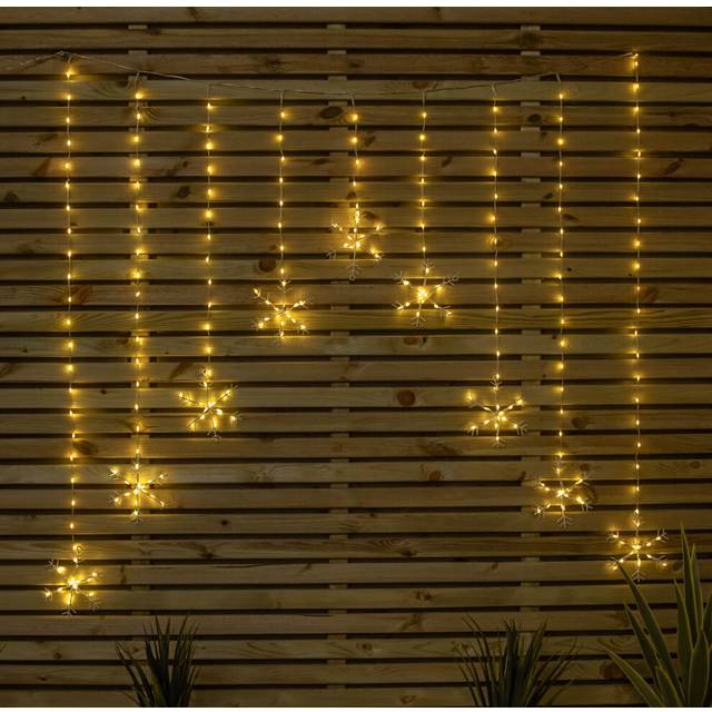 1.2mx1.2m Flexibrights Christmas Snowflake Curtain Lights & 258 White Leds