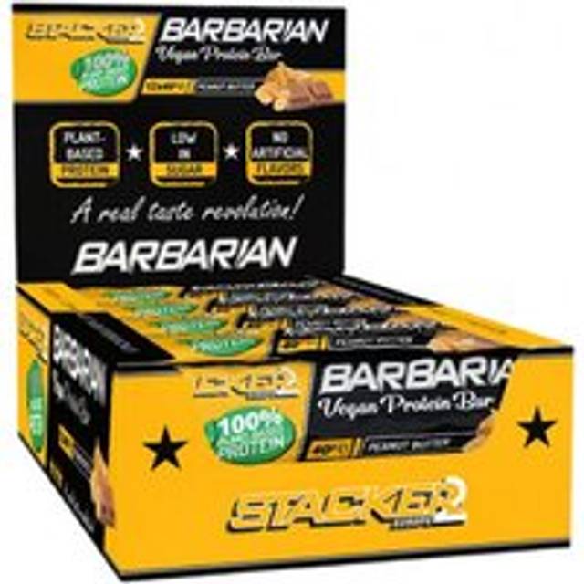 Stacker2 Europe Barbarian Vegan Protein Bar - 12 x 40g, Peanut Butter