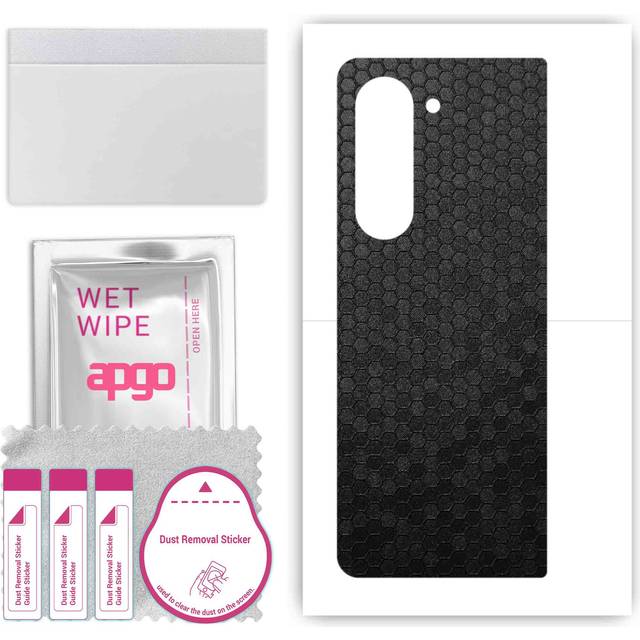apgo Protective Skin Sticker for the back compatible with Samsung Galaxy Z Fold 5, Wrap Film, Foil, Vinyl - Pattern Black Honeycomb