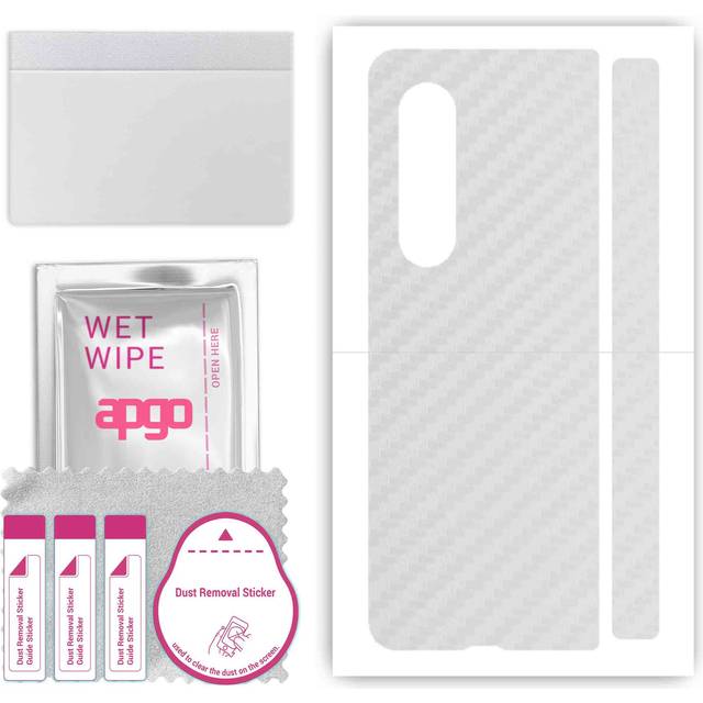 apgo Protective Skin Sticker for the back compatible with Samsung Galaxy Z Fold 3, Wrap Film, Foil, Vinyl - Pattern Transparent Carbon