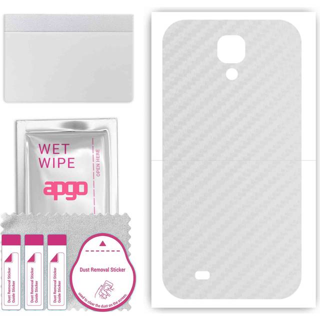 apgo Protective Skin Sticker for the back compatible with Samsung Galaxy S4 i9500, Wrap Film, Foil, Vinyl - Pattern Transparent Carbon