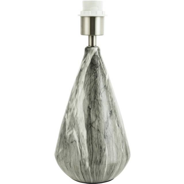 Marble effect ceramic table lamp base with grey gloss glazing and chrome trim...