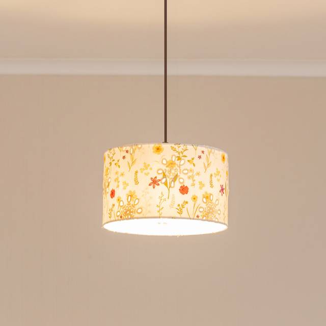 Flora Delicate Flower Embroidered Fabric Small Drum Lamp Shade