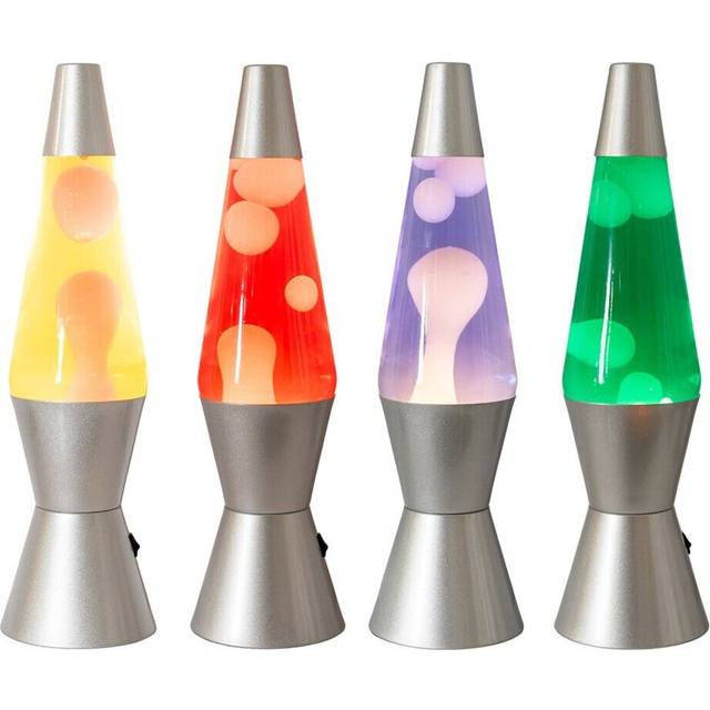 Razzo led Yellow and Red with Silver Base Retro Lava Lamp Desk Table Light