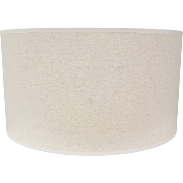 ValueLights Eva Natural Linen Large Drum Lamp Shade with White Trim - Cream - 25 x 45 x 45cm