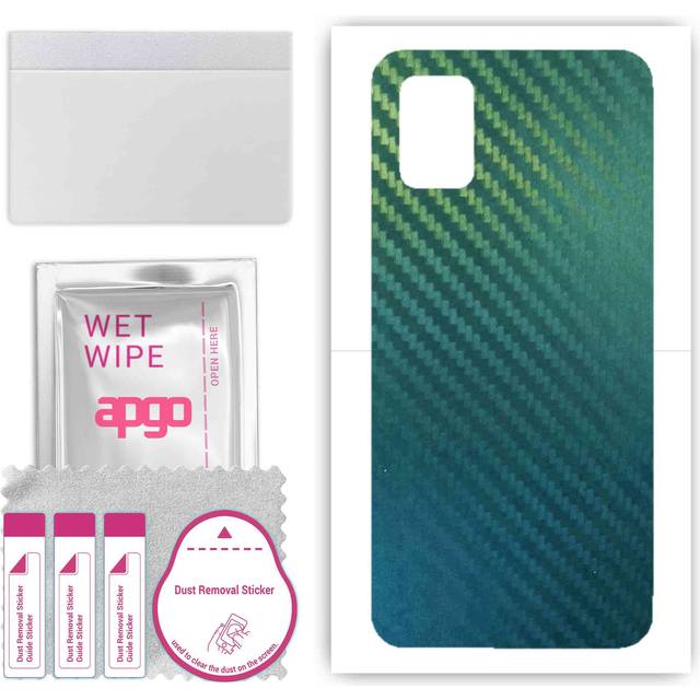 apgo Protective Skin Sticker for the back compatible with Samsung Galaxy A51, Wrap Film, Foil, Vinyl - Pattern Carbon Chameleon CAKA1