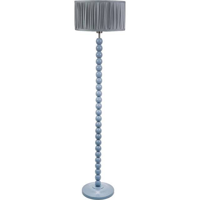 Bobbins Powder Blue Floor Lamp with Ruched Pleated Drum Lamp Shade - Baby Blue - One Size