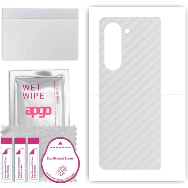 apgo Protective Skin Sticker for the back compatible with Samsung Galaxy Z Fold 5, Wrap Film, Foil, Vinyl - Pattern Transparent Carbon