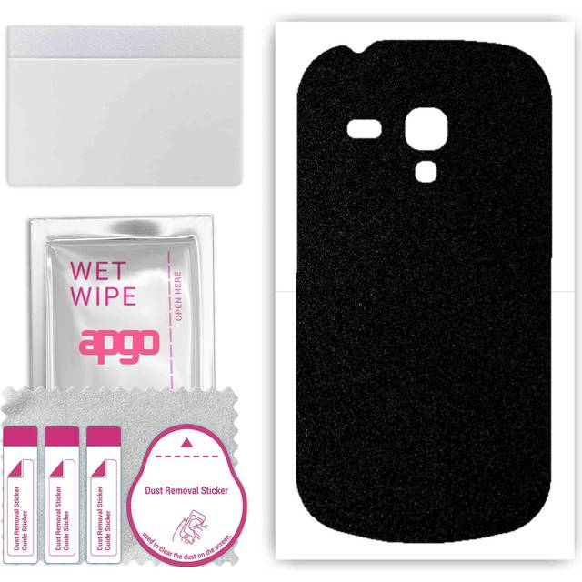 apgo Protective Skin Sticker for the back compatible with Samsung Galaxy S3 mini i8190, Wrap Film, Foil, Vinyl - Pattern Matte Black