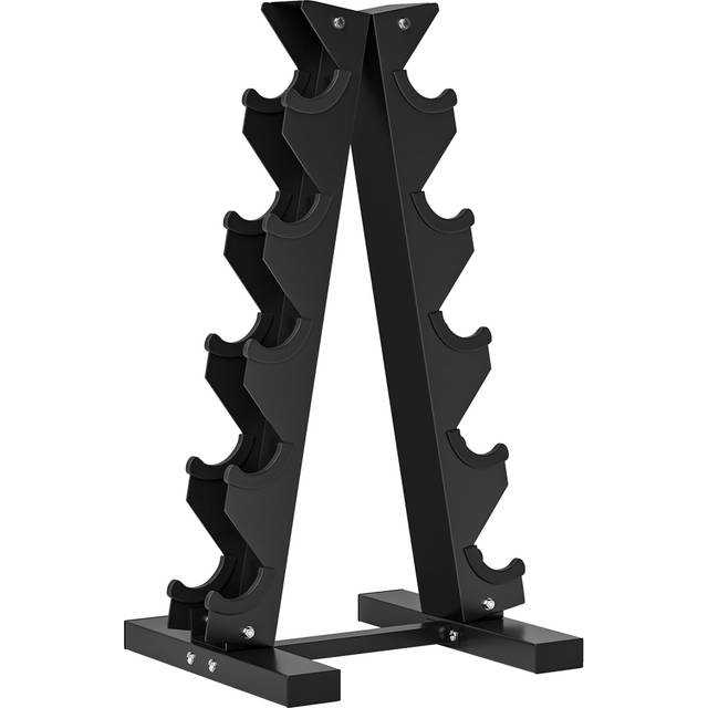 SPORTNOW 5 Tier Black Dumbbell Storage Rack - HomCom - 66 x 33 x 35cm